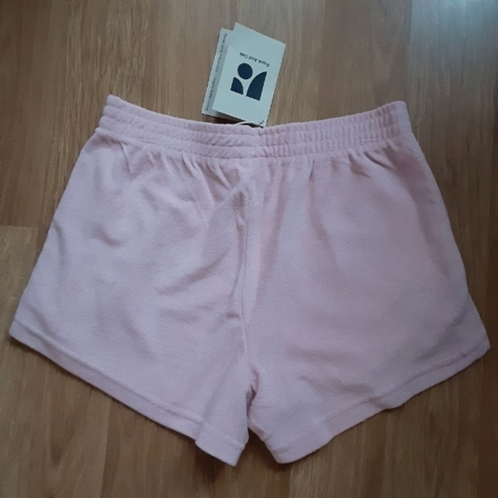 NWT Frank‎ and Oak Plush terry organic cotton retro shorts,light pink,S - Picture 16 of 16